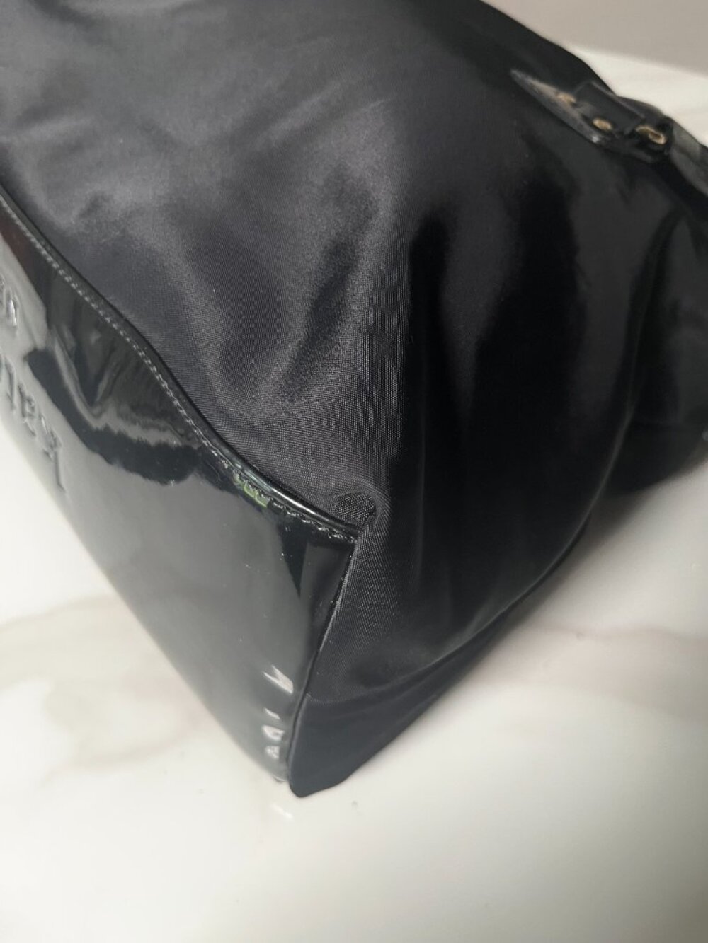 Kate Spade New York Carmen Black Nylon & Patent Leather Satchel - Picture 7 of 14